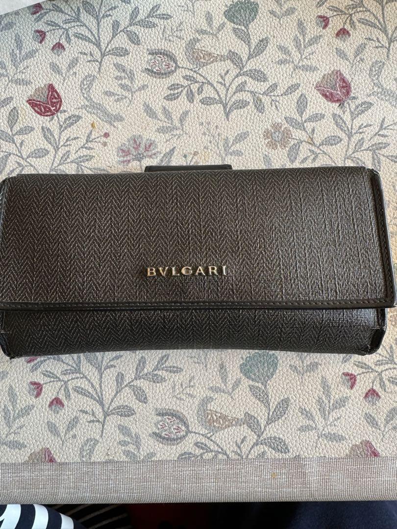 BVLGARI 長財布 ダークブラウン レザー