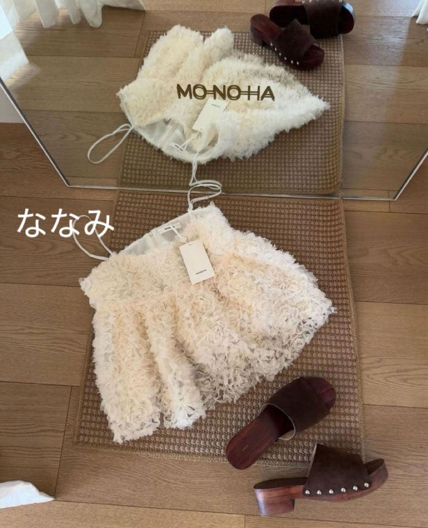 MONOHA フラワーキャミソール アイボリー