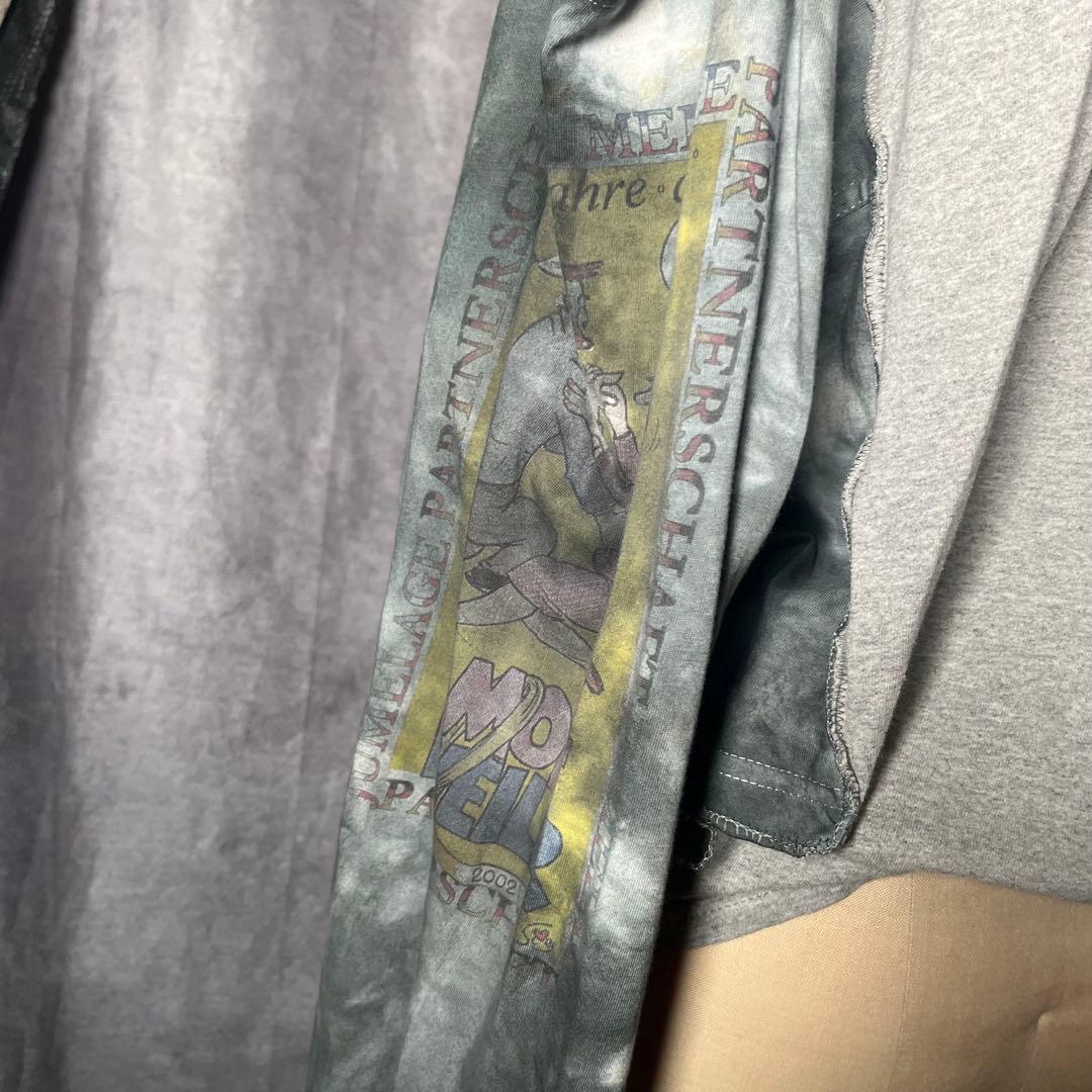 【早い者勝ち】リメイク ドッキングロングTシャツ ドクロ