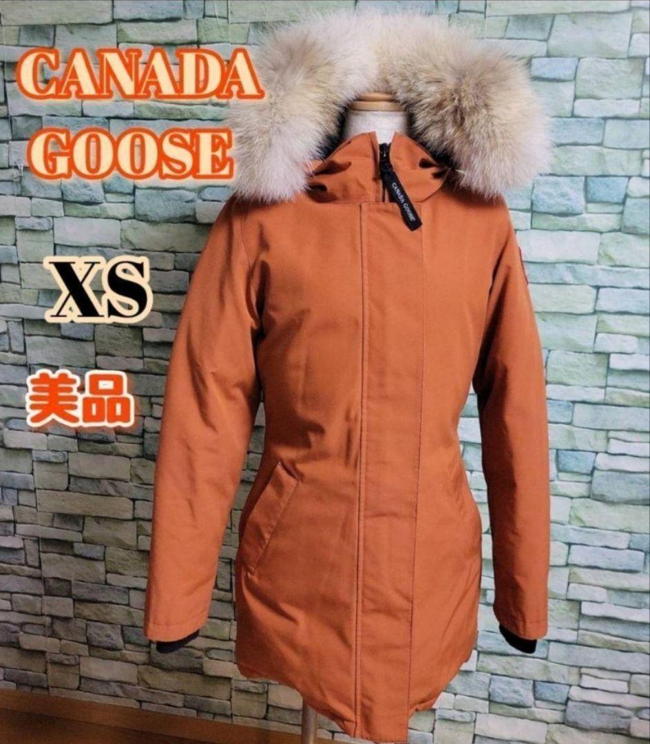【CANADA GOOSE】美品☆ 上質ダウン オレンジ♪コヨーテファーXS