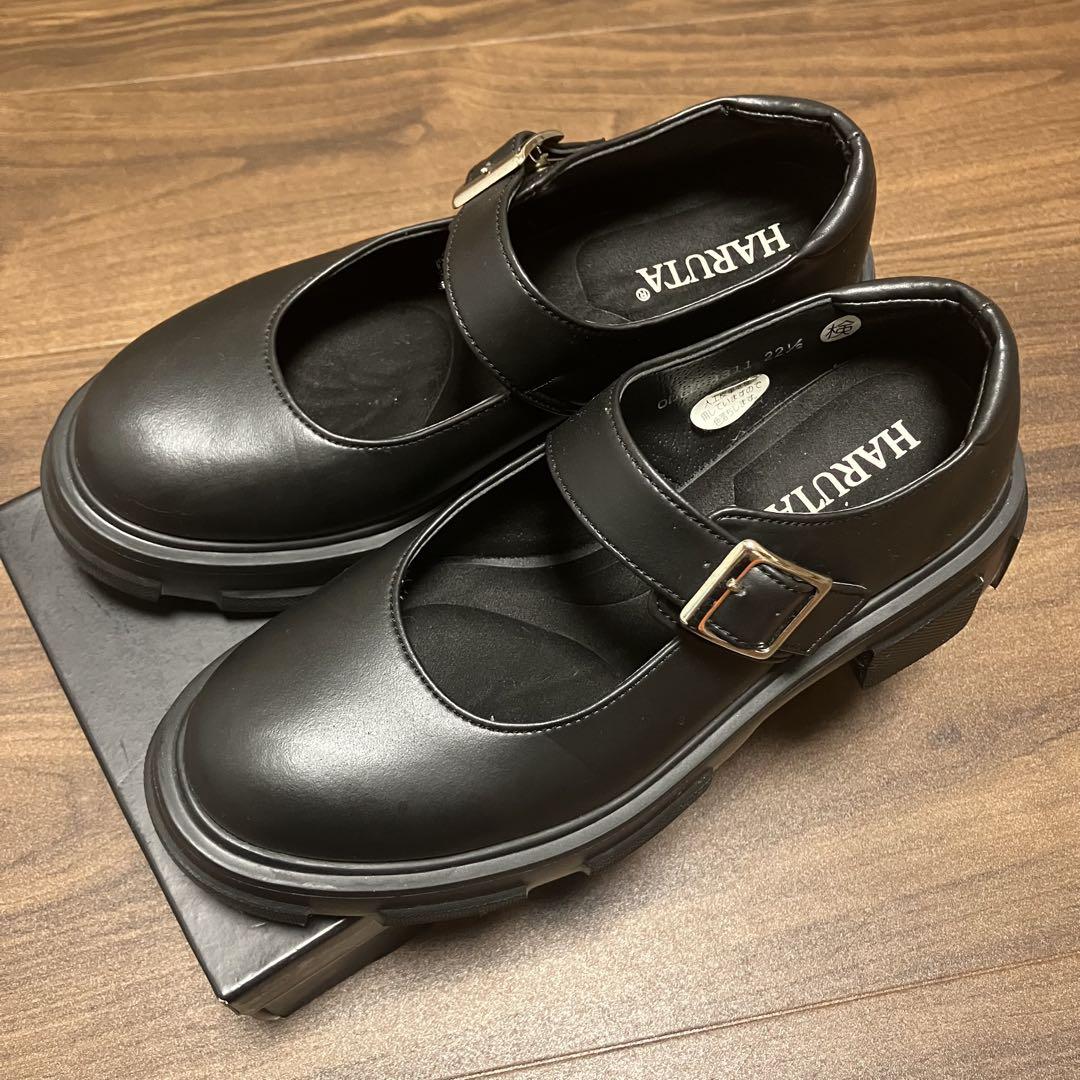 HARUTA ストラップシューズ BLACK 22. 5cm