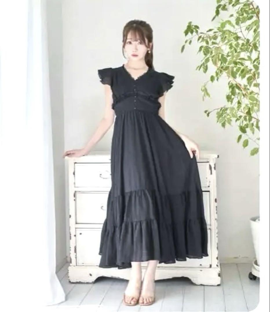 日本製 Rose Muse dress resort tiered raffle ワンピース