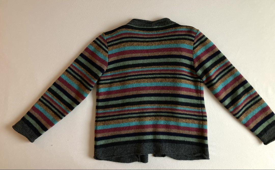 INVERALLAN ウールカーディガン ストライプ