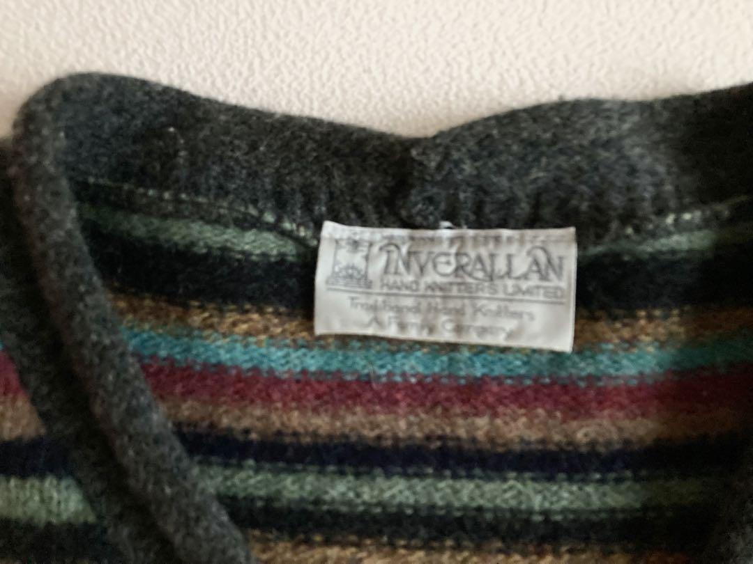 INVERALLAN ウールカーディガン ストライプ