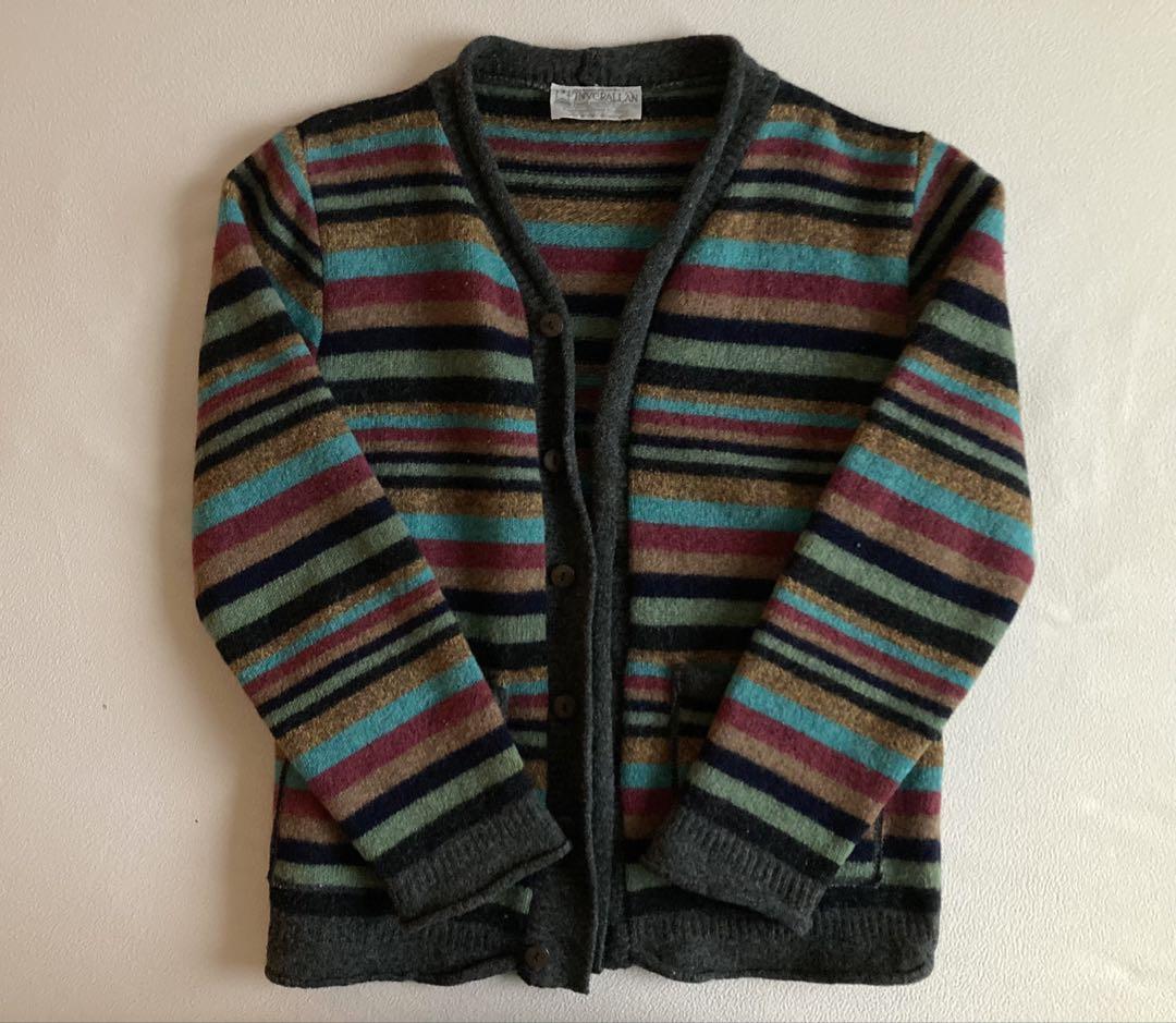 INVERALLAN ウールカーディガン ストライプ