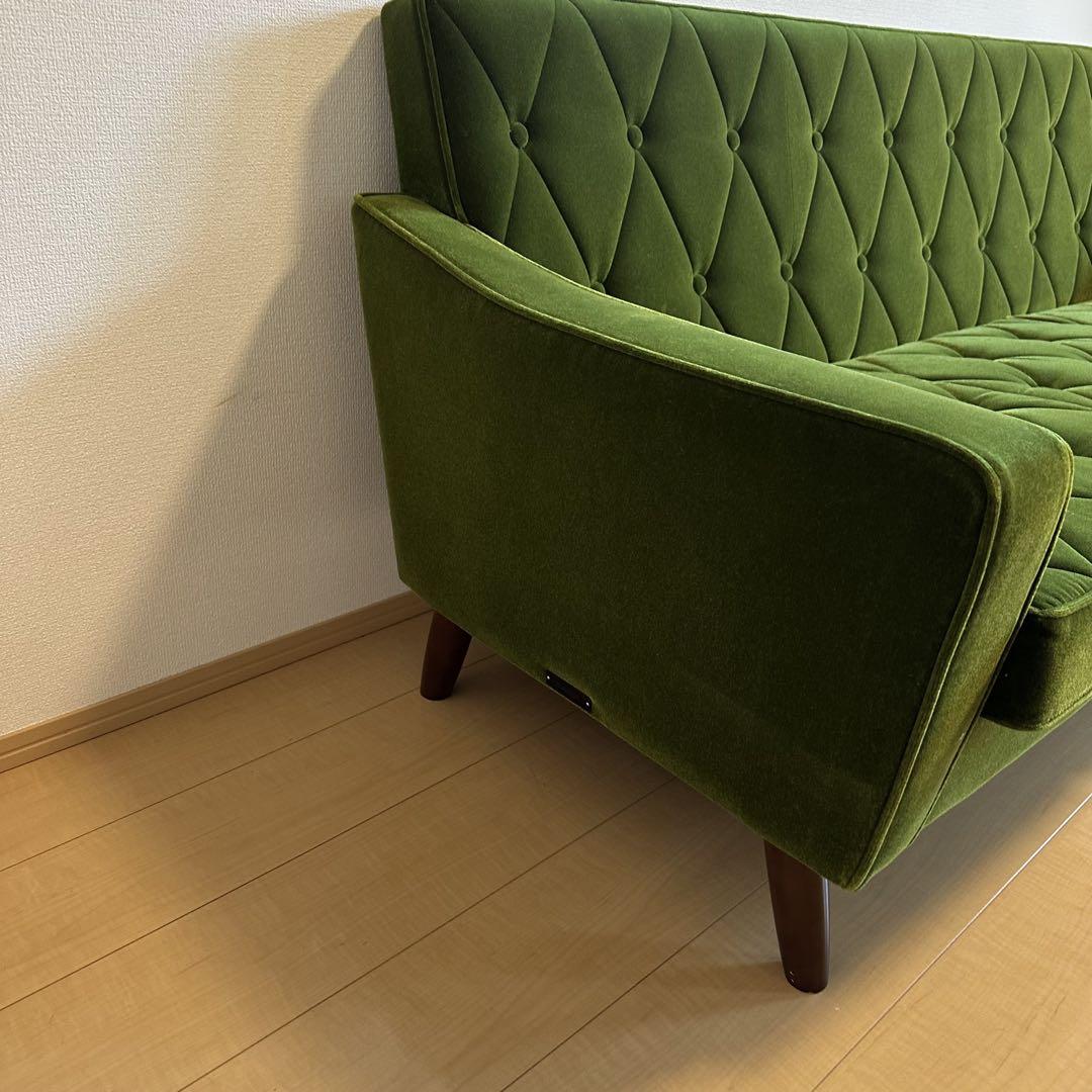 ☆極美品☆ カリモク60 ロビーチェア　3シーター　モケットグリーン