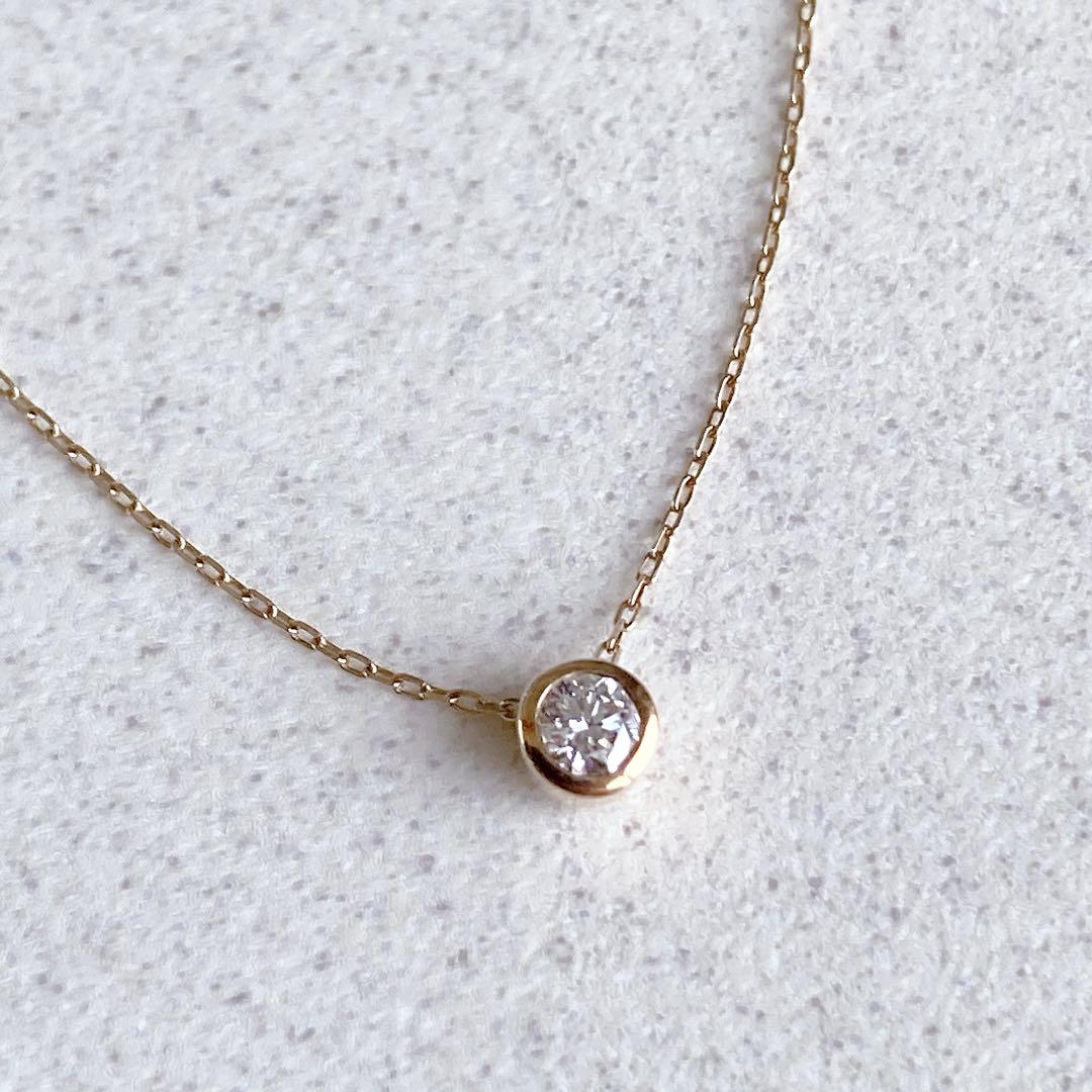 正規品 美品 ESTELLE エステール K10 ダイヤモンドネックレス アクセサリー