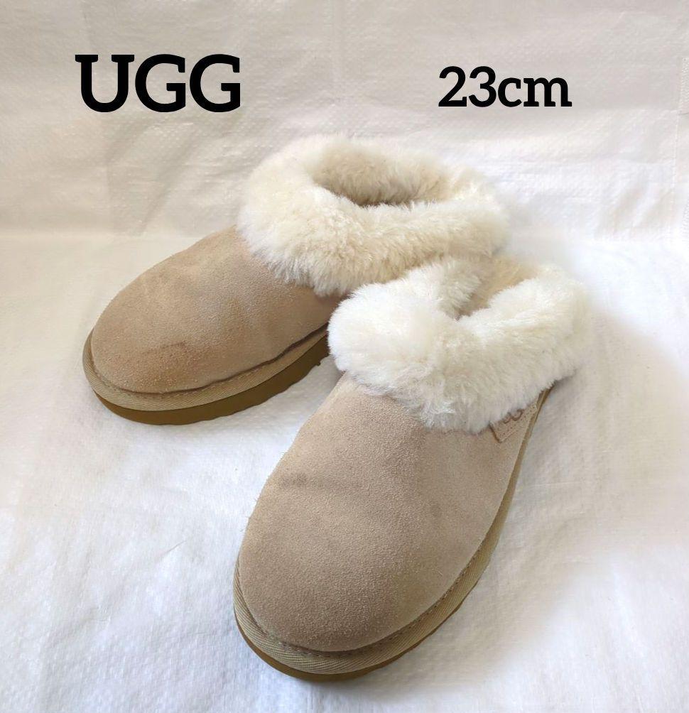 UGG アグ ムートン ファー スリッパ ベージュ 23cm