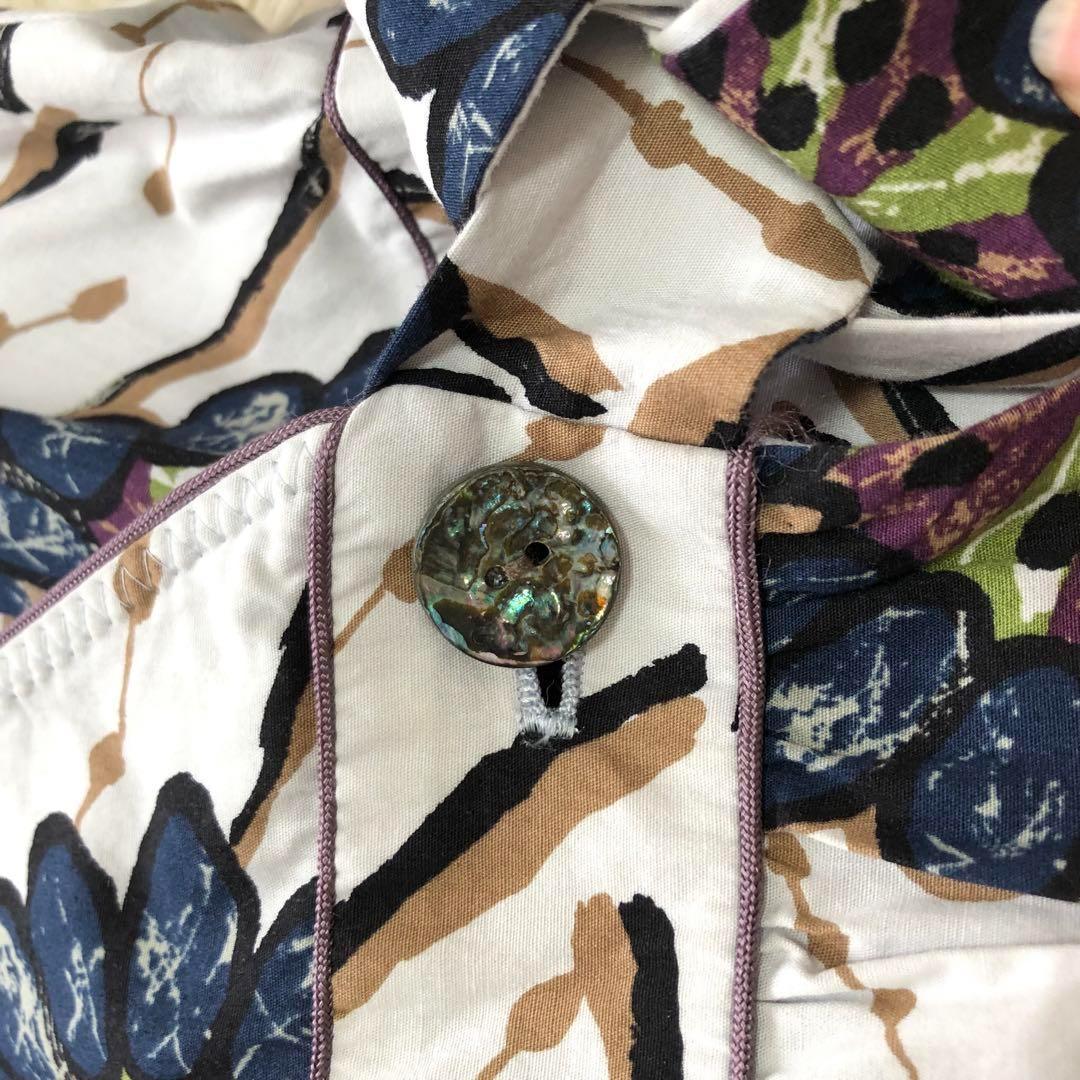 エムズグレイシー カシュクールロングワンピース コットン 花柄