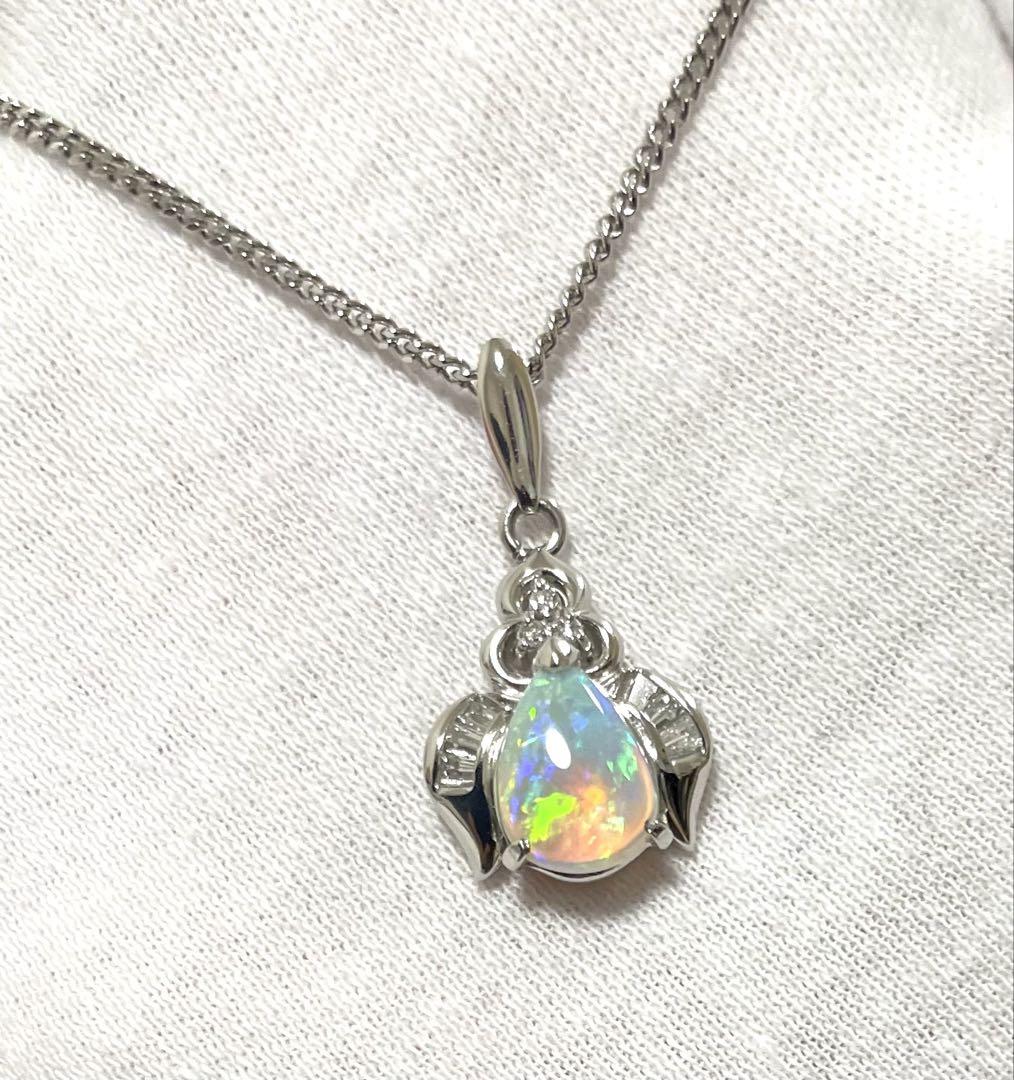 【限定販売】 オパールダイヤモンドネックレス PT900/PT850 アクセサリー