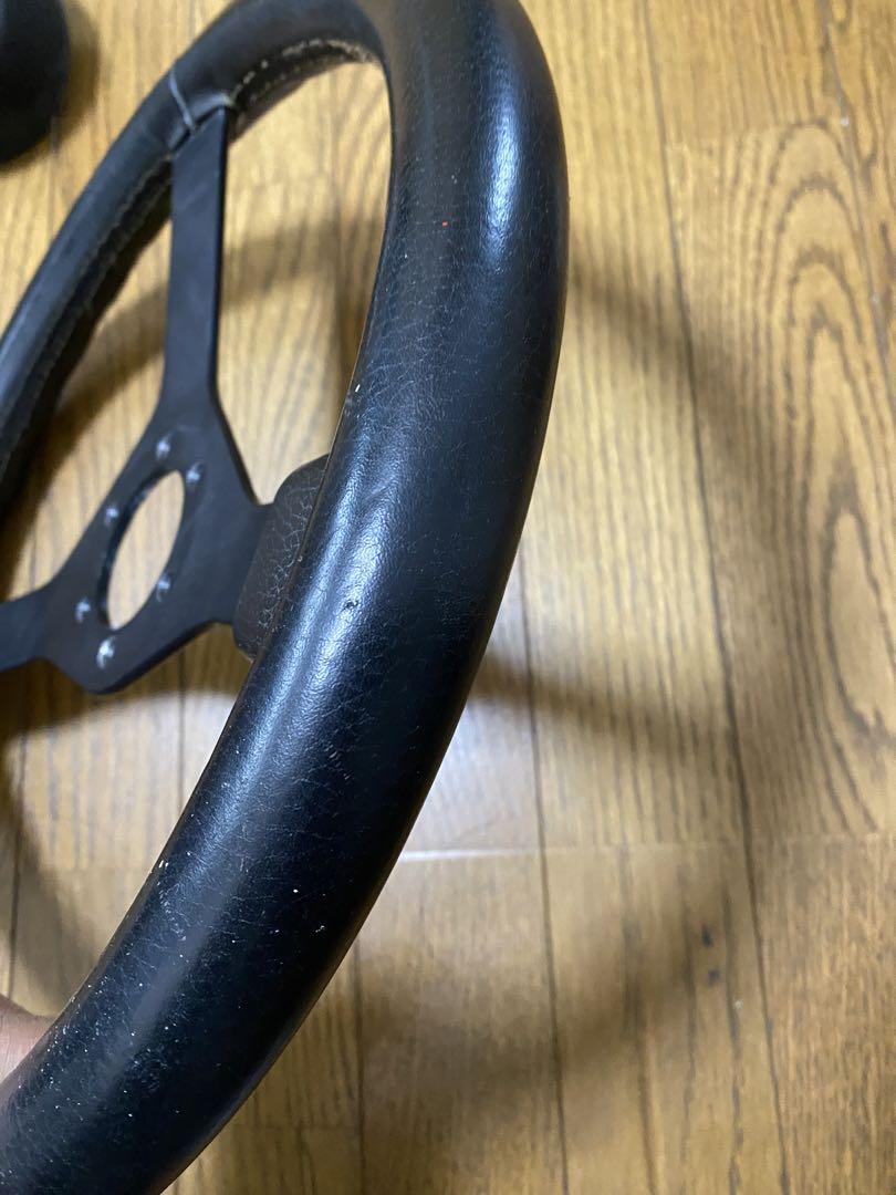 momo ジムニー純正オプション レザーステアリング 38パイ 使用感あり