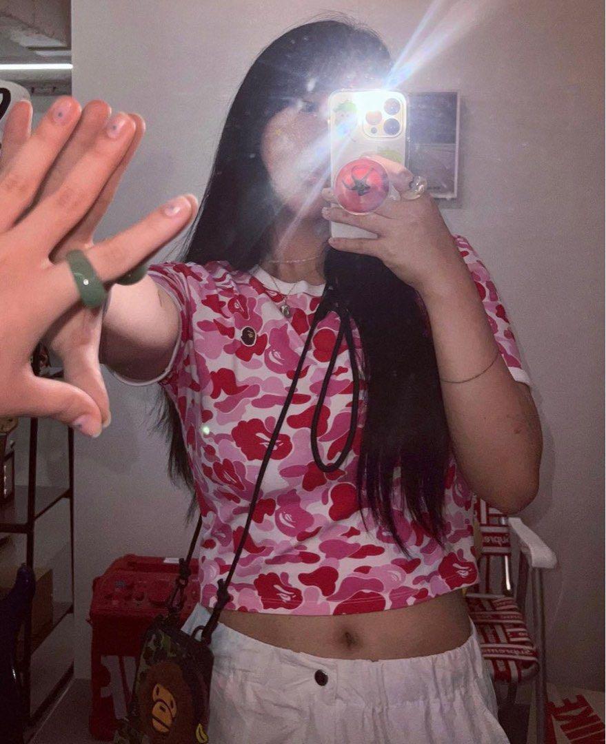 トップス ABC CAMO PINK BAPE BODY CON TEE S
