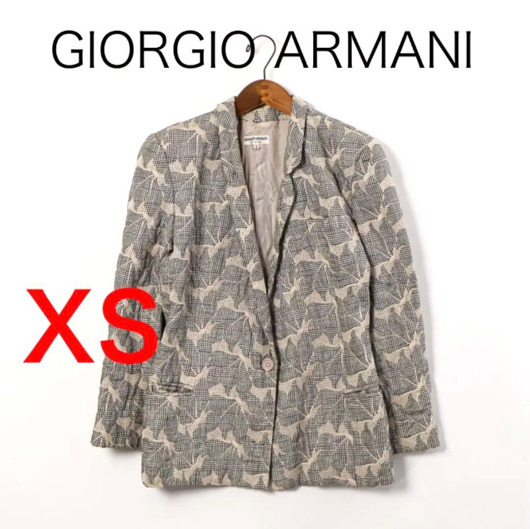 H3710◾️ジョルジオアルマーニ　刺繍混ダブルジャケット