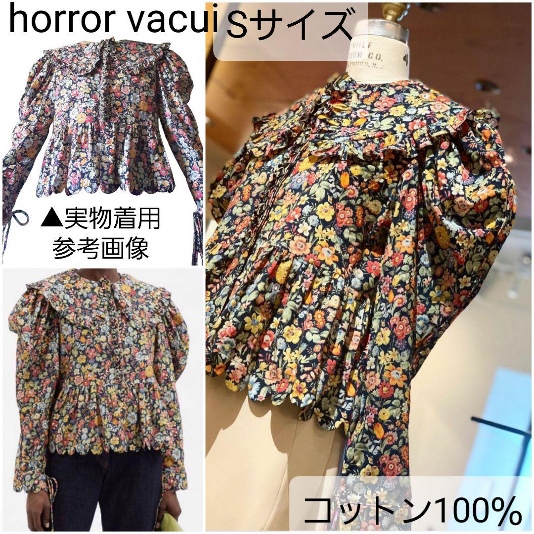 ホラーヴァキュイ コーデュロイ花柄 ブラウス ブラック horror vacui