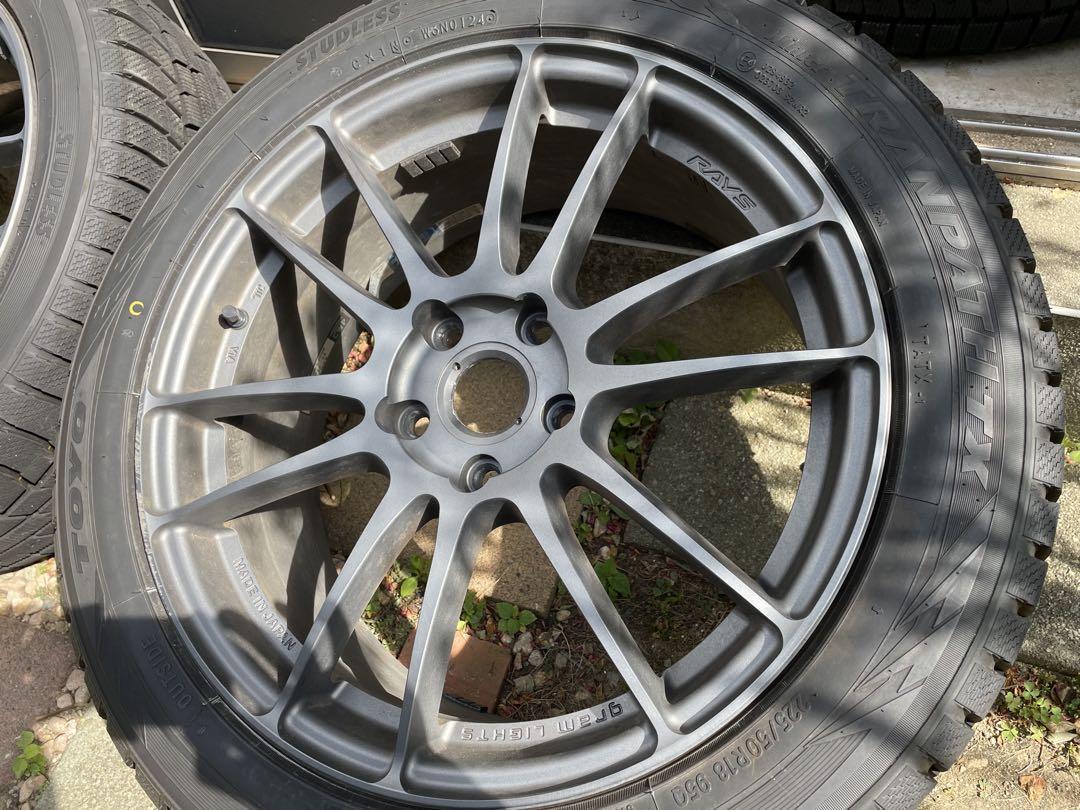 225/50R18スタッドレス4本セット RAYSホイール付き60プリウス溝充分