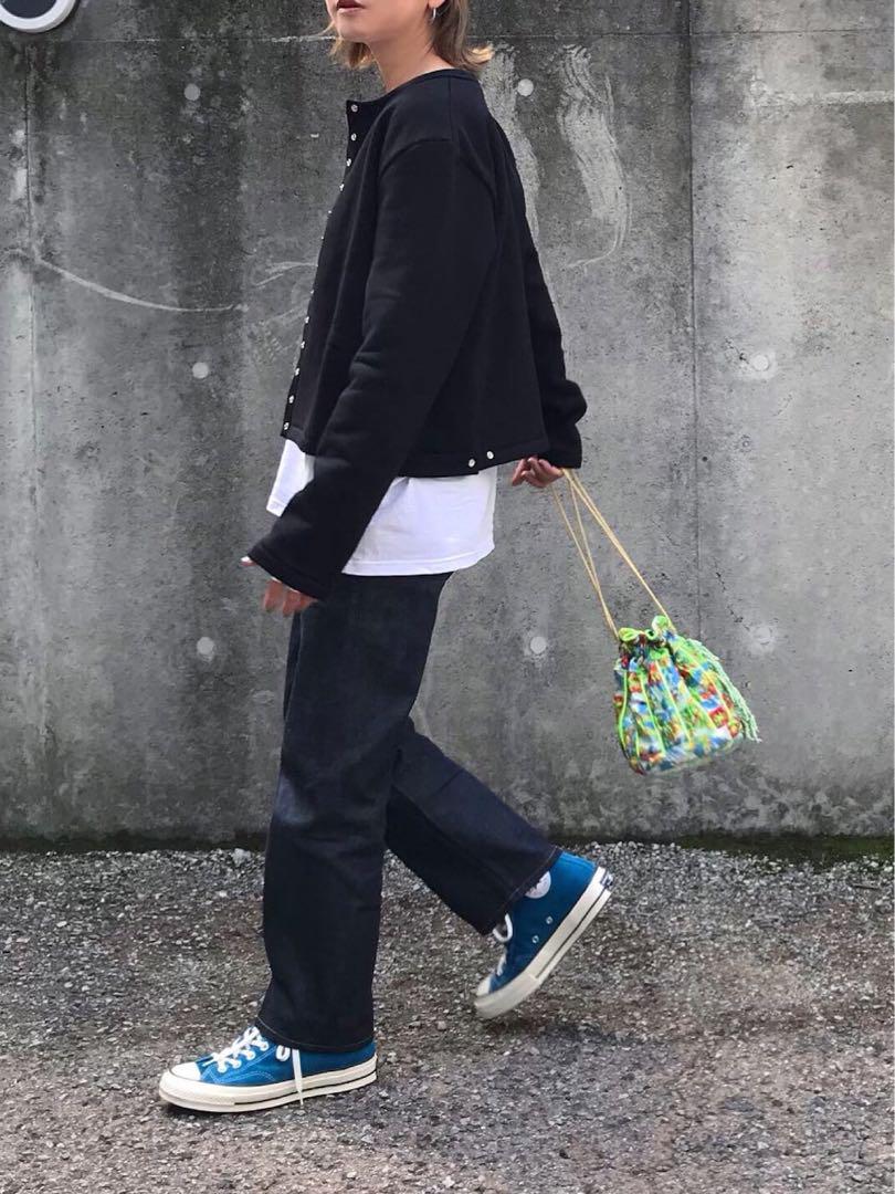 （希少）【agnès b】プレッション カーディガン sizeM black