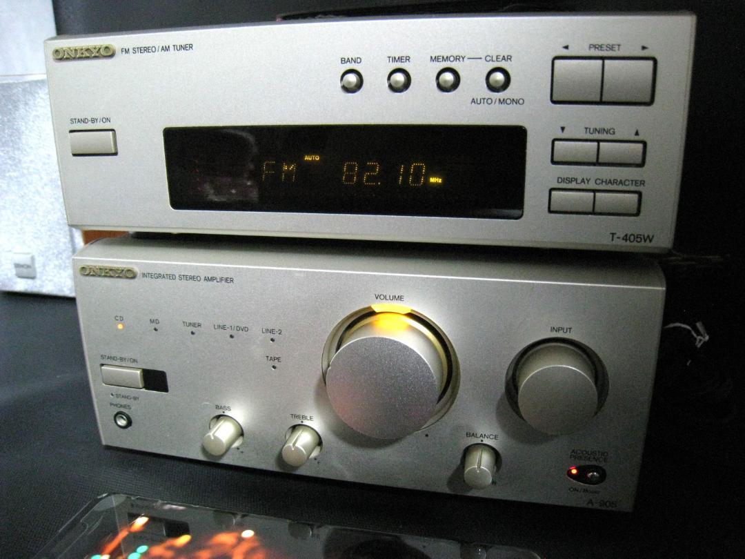 『1年保証』 ONKYO チューナー + アンプセット T-405W + A905 アンプ