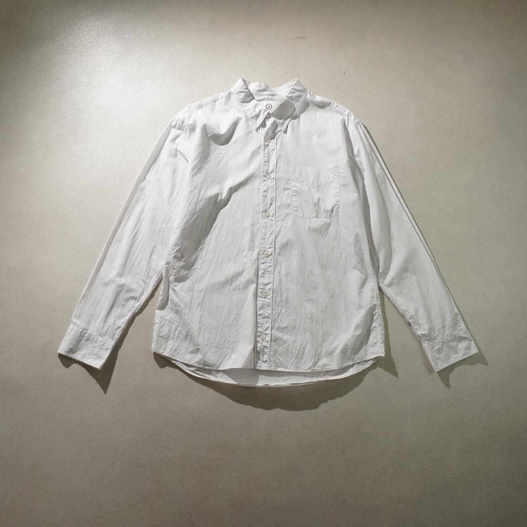 VISVIM 細ストライプ柄ワイシャツ フォーマル ビジネス 白/AZ152