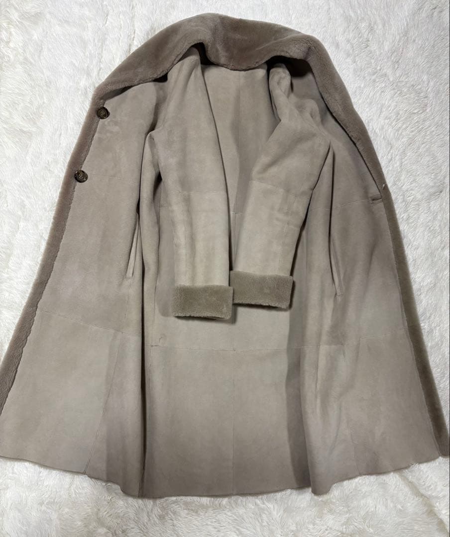 セオリーリュクス ムートンコート ベージュ M 羊革 リアルムートン セオリーリュクス ムートンコート ベージュ M 羊革 リアルムートン
