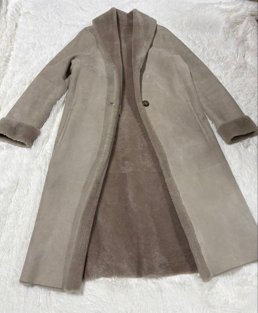 セオリーリュクス ムートンコート ベージュ M 羊革 リアルムートン セオリーリュクス ムートンコート ベージュ M 羊革 リアルムートン