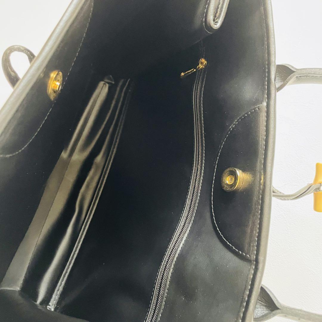LONGCHAMP ロンシャン トートバッグ ロゾ レザー ブラック　保存袋付