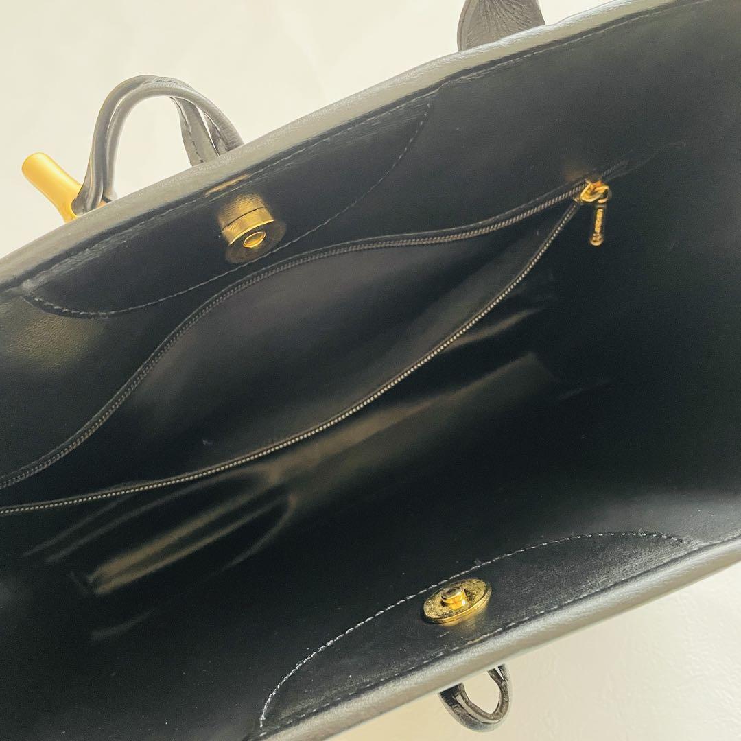 LONGCHAMP ロンシャン トートバッグ ロゾ レザー ブラック　保存袋付