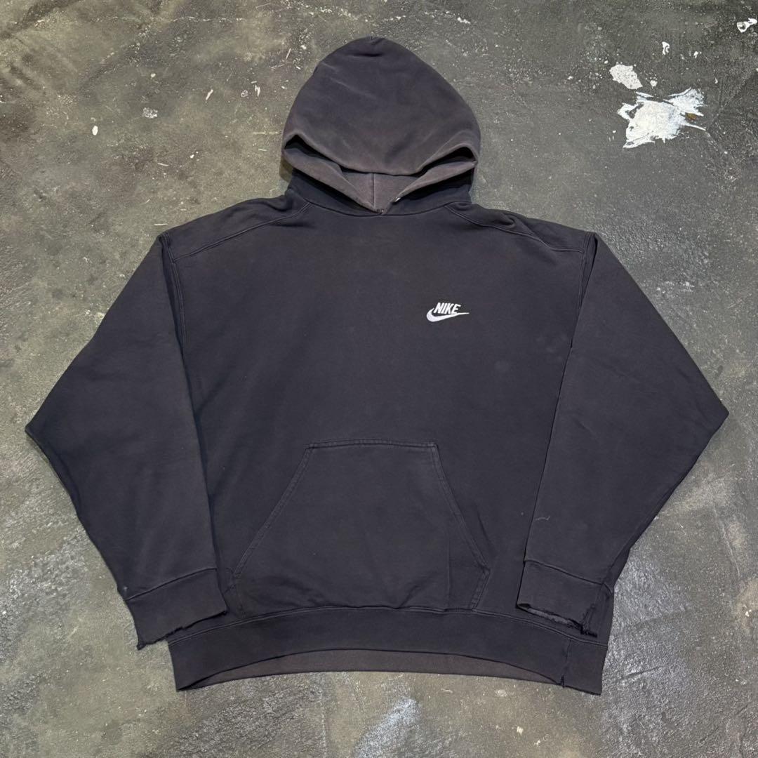 ★NIKE 鬼フェード ボロ 墨黒 パーカー フーディー プルオーバー 90s