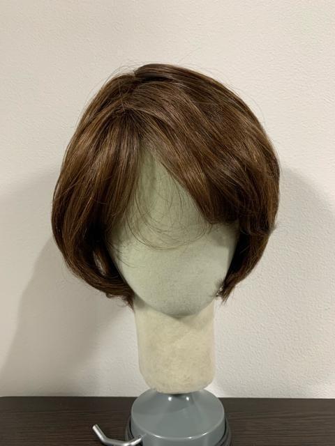 新品☆人毛30％フルウィッグ♪カーリーショート♪ブラウンおしゃれ☆b161
