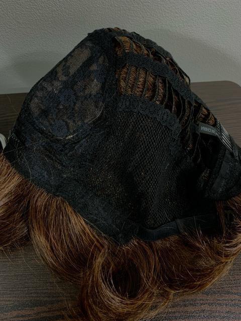 新品☆人毛30％フルウィッグ♪カーリーショート♪ブラウンおしゃれ☆b161