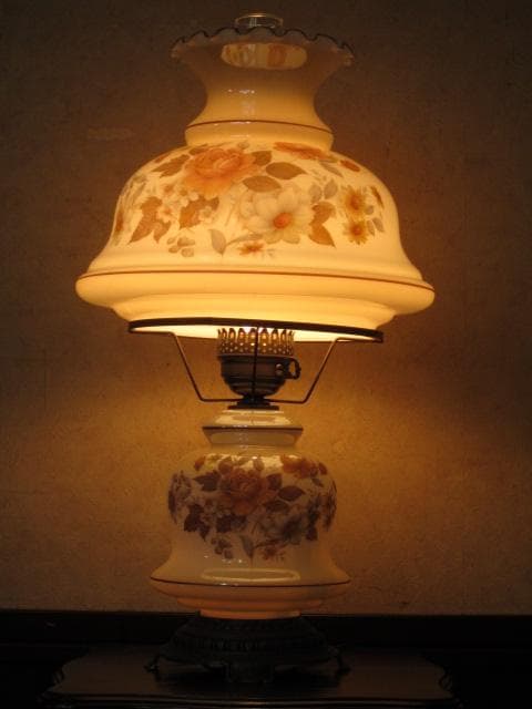 アメリカ ヴィンテージ 手吹きガラス オイルランプ型 2灯式 スタンドランプ