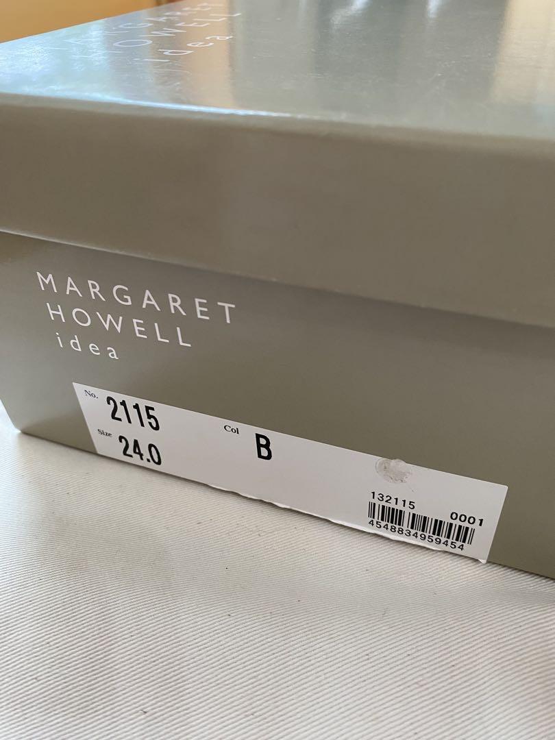 本革MARGARET HOWELL ブラック レースアップシューズ