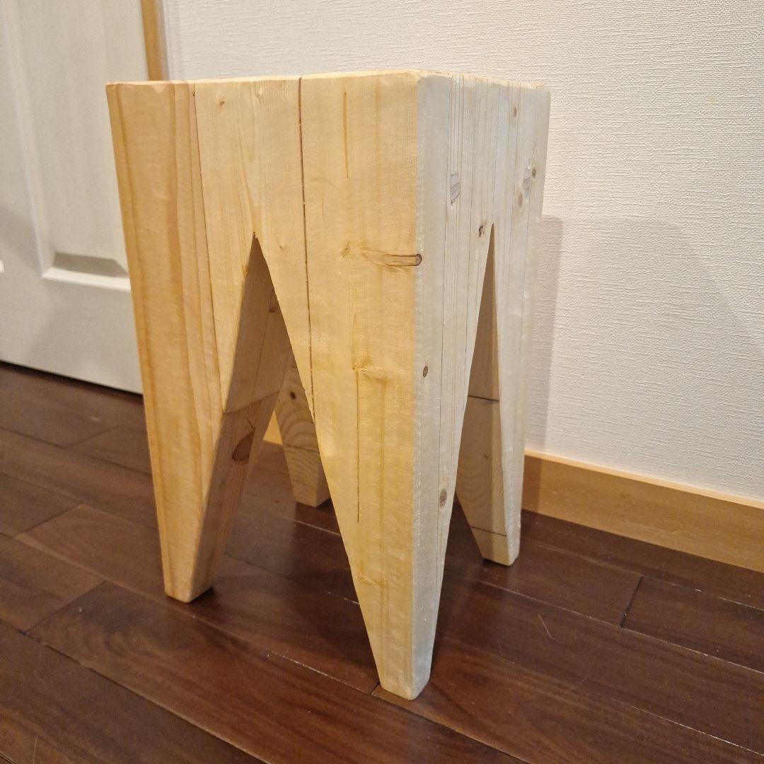 木製　無垢スツール　2台セット