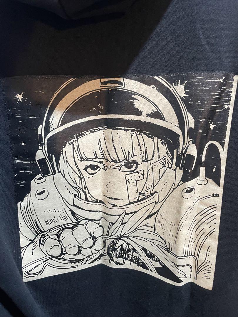 overprint宇宙飛行士イラスト ブラックパーカー