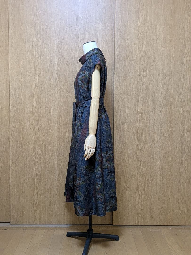 着物リメイク　ワンピース　大島紬　Ｍ〜LL