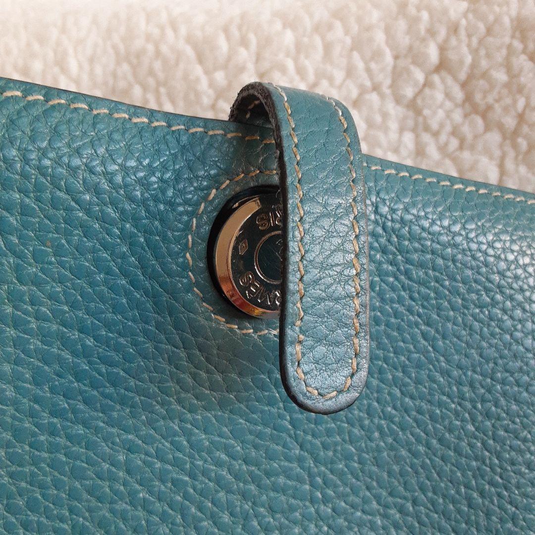 HERMES 美品 ドゴン コンパクト ブルージーン コンパクト財布 □I刻印