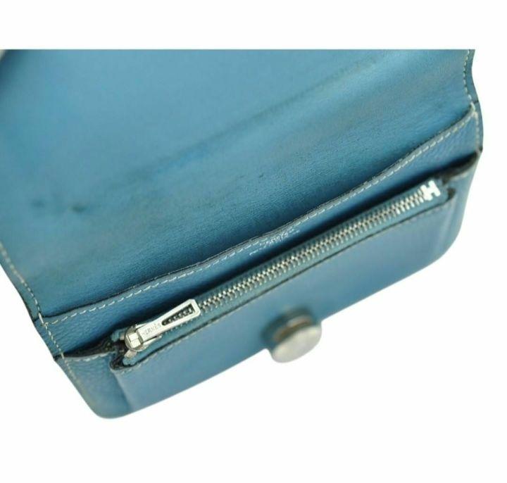HERMES 美品 ドゴン コンパクト ブルージーン コンパクト財布 □I刻印