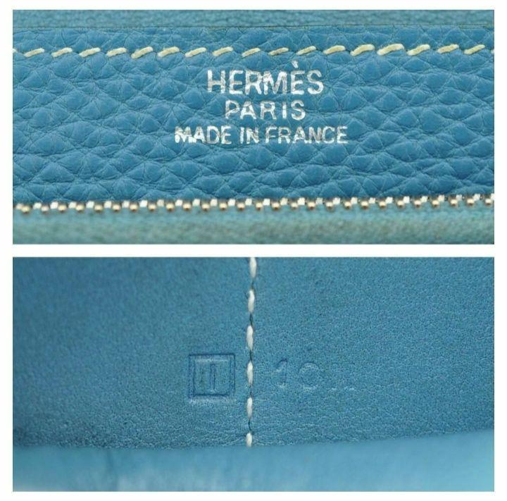 HERMES 美品 ドゴン コンパクト ブルージーン コンパクト財布 □I刻印