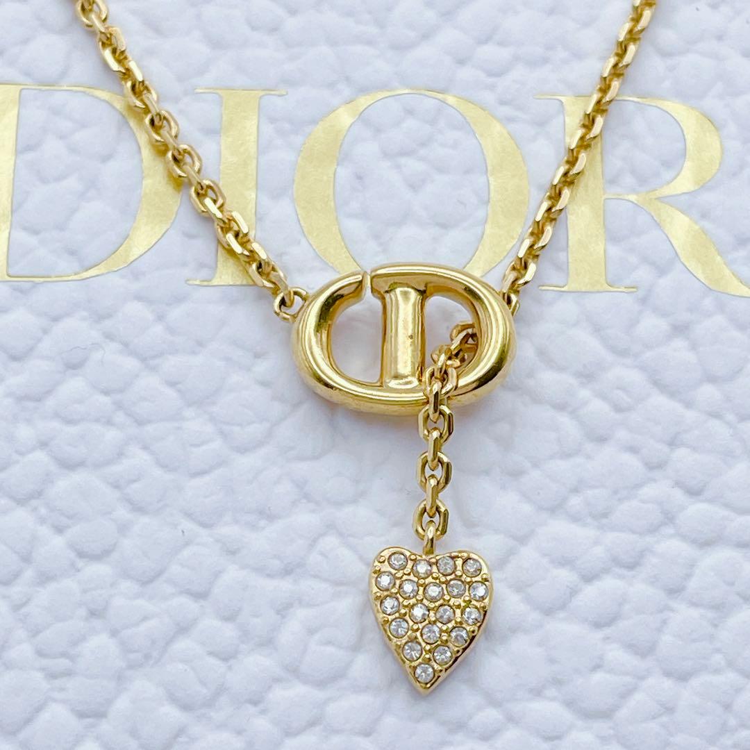 Christian Dior ネックレス 廃盤 navy ハート ストーン CD Christian Dior ネックレス 廃盤 navy ハート ストーン CD