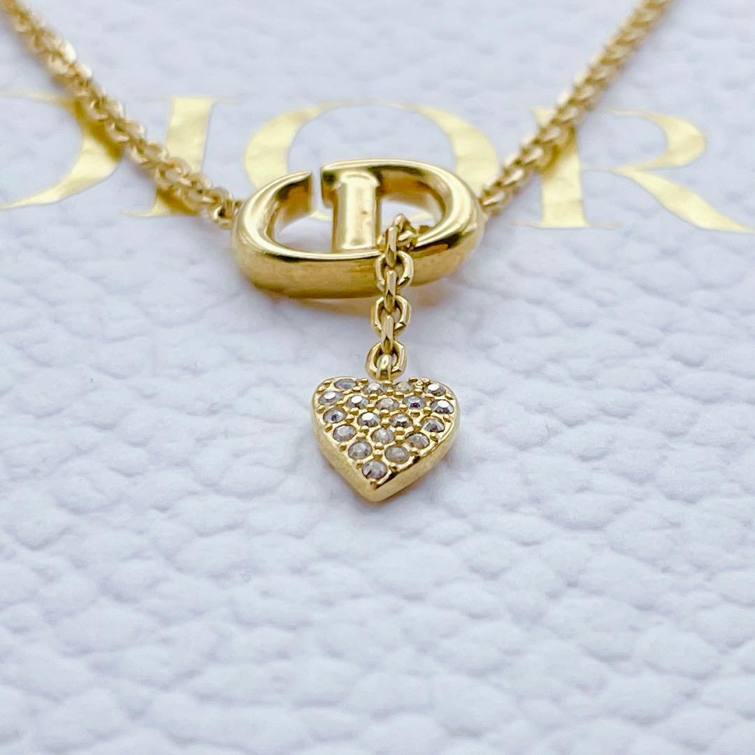 Christian Dior ネックレス 廃盤 navy ハート ストーン CD Christian Dior ネックレス 廃盤 navy ハート ストーン CD