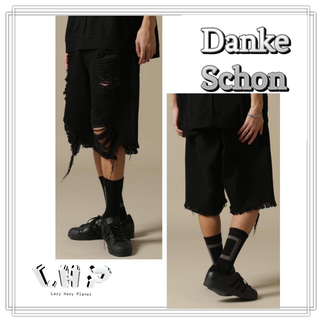 LHP ダンケシェーン デニムショーツ ハーフパンツ ダメージ加工 ユニセックス