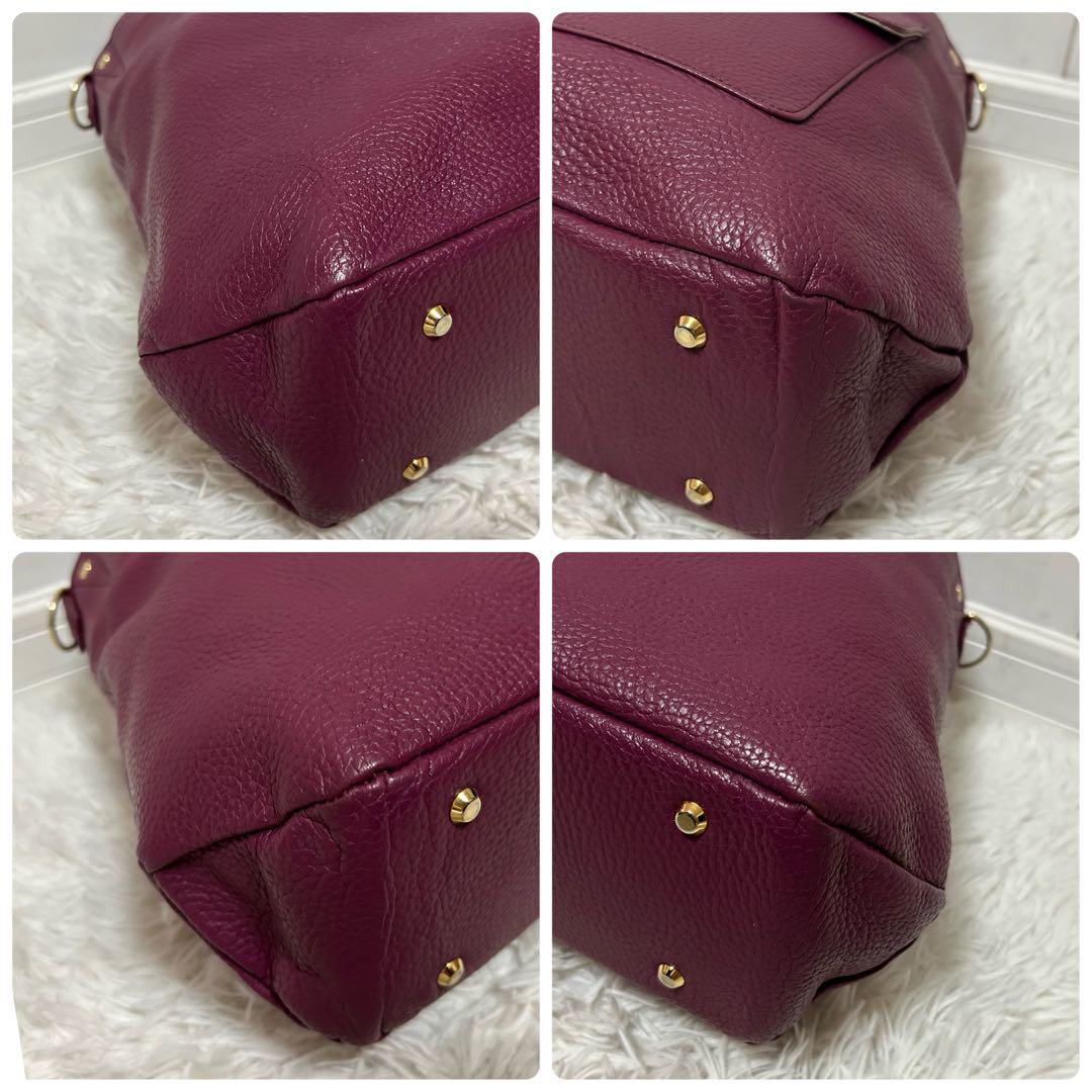 ⭐️極美品⭐️アタオ エルヴィ 2way ハンドバッグ ショルダー パープル ロゴ