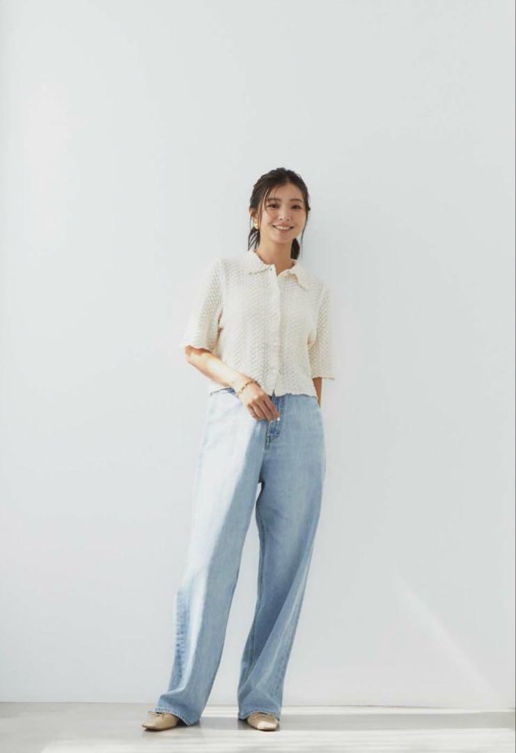 YANUK JOAN ルーズストレート デニムパンツ　23