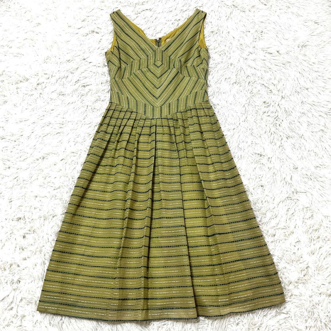 sybilla 刺繍 ワンピース ノースリーブ ギャザー Aライン