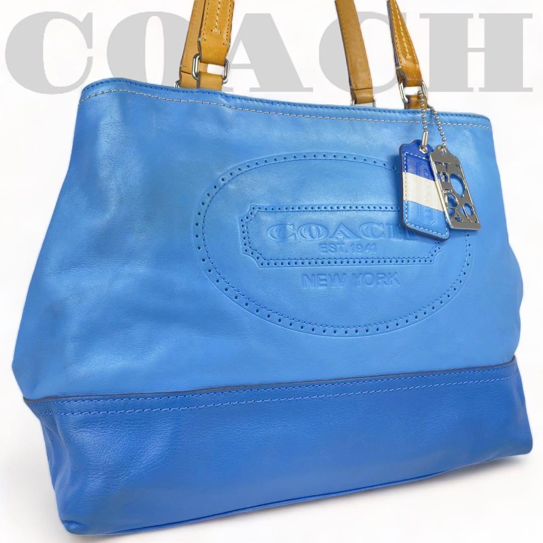 L.L.Bean ダウンベスト エメラルドブルーUSA製80s 90s COACH コーチ トートバッグブルー オールレザー バイカラー