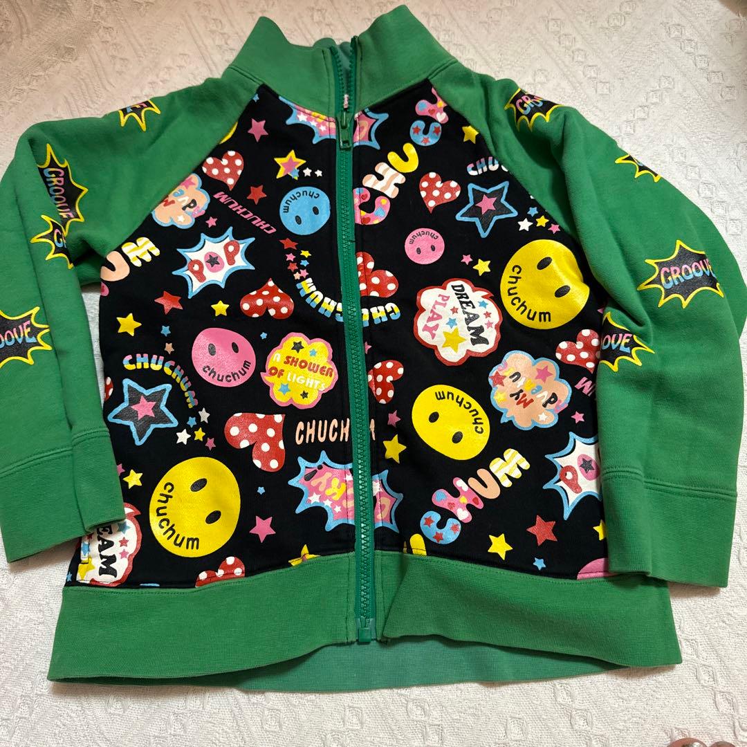 平成レトロ　平成ギャル　プリント　ニコちゃん　柄　子ども用　120 ジャケット・ブルゾン