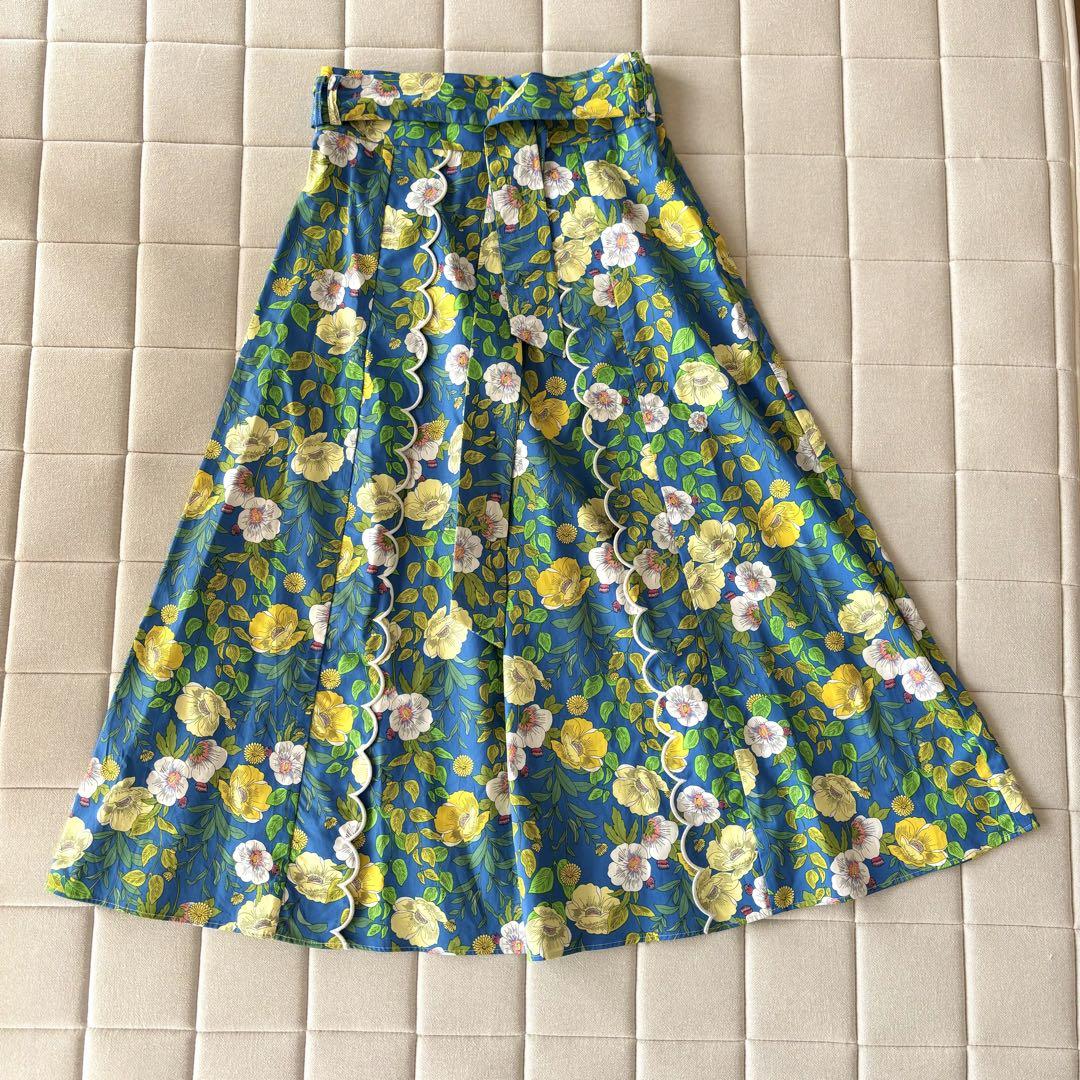 レトロ花柄 ロングスカート