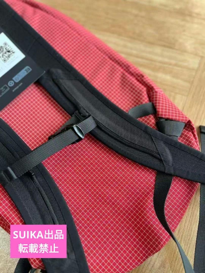 新品ARC'TERYX レッドチェックバックパック15L