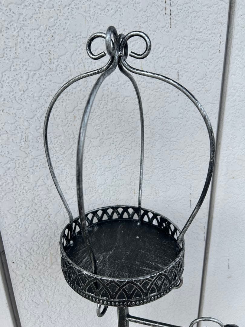 ガーデンオーナメント フラワースタンド アイアンアンティークシャビー ガーデンオーナメント フラワースタンド アイアンアンティークシャビー