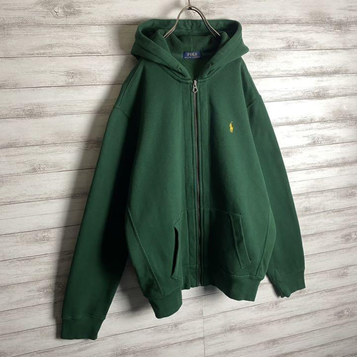 最新品定番 ラルフローレン パーカー グリーン 古着 PVbNK-m25606488875 ポニー 刺繍ロゴ ジップ HOT低価
