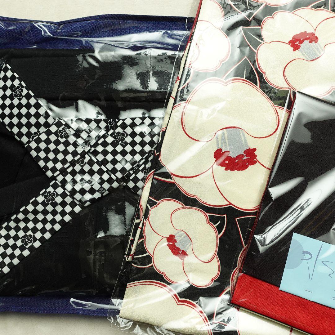 卒業袴セット【二尺袖着物・袴・半幅帯】Mサイズ 卒業式 大学生 黒 赤 卒業袴セット【二尺袖着物・袴・半幅帯】Mサイズ 卒業式 大学生 黒 赤